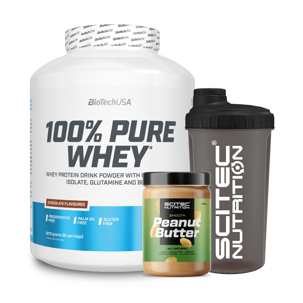 100% Pure Whey 2270g + Peanut Butter 400g + Shaker 700ml (Scitec Nutrition)