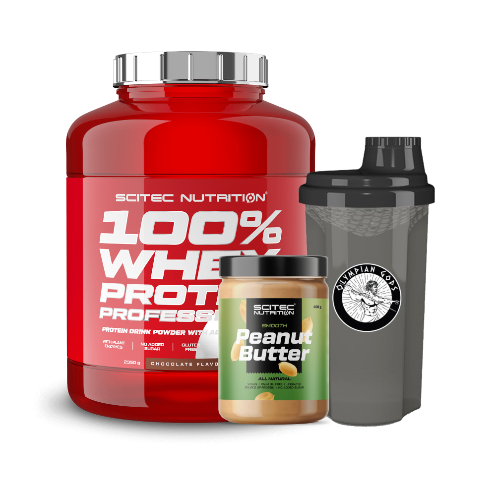 100% Whey Protein Professional 2350g + Peanut Butter 400g (Scitec Nutrition) + Shaker 700ml (Olympian Gods)