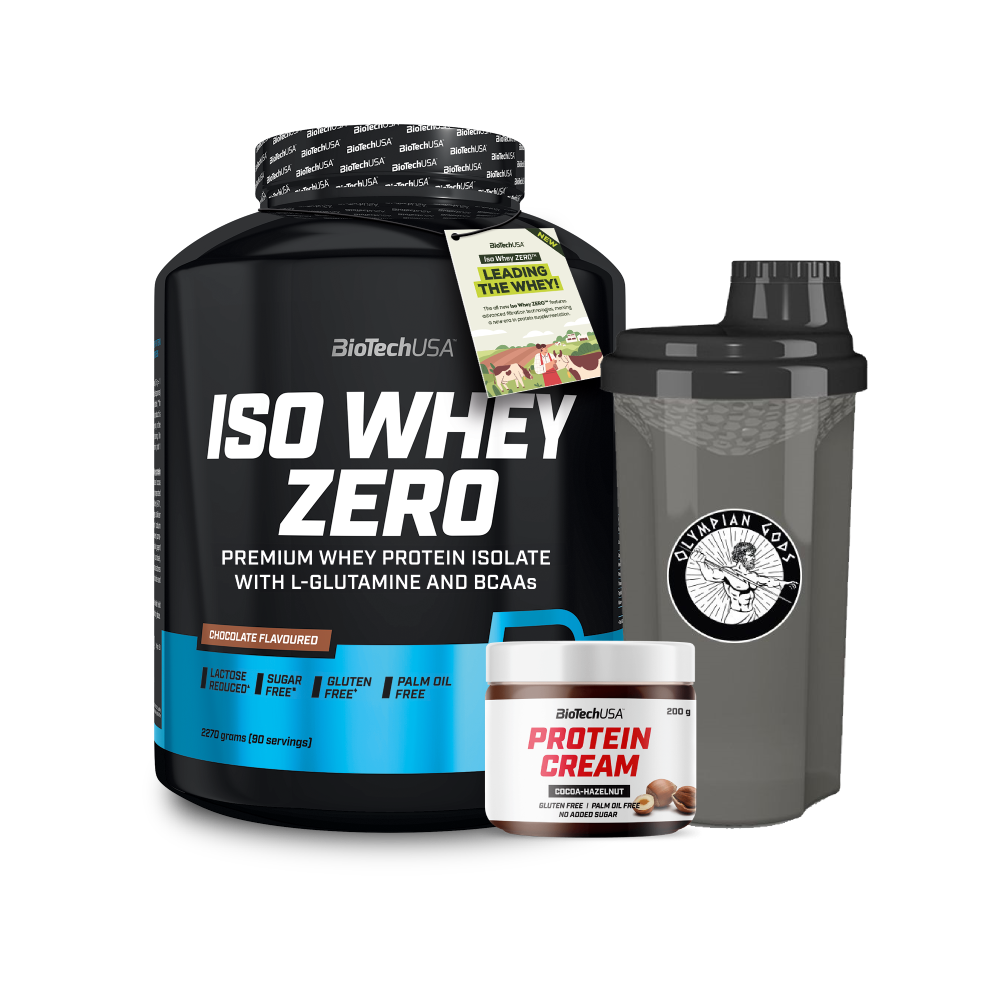 Iso Whey Zero 2270g + Protein Cream 200g (BiotechUSA) + Shaker 700ml (Olympian Gods)