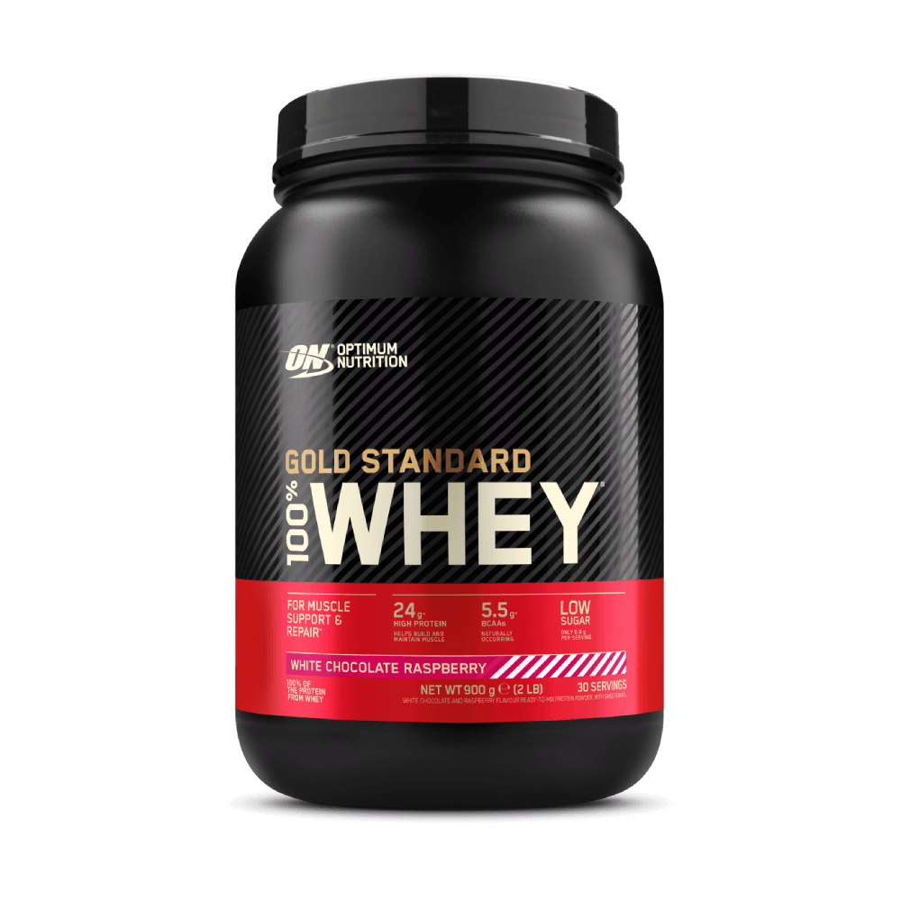 100% Whey Gold Standard 908g (Optimum Nutrition) White Chocolate Raspberry