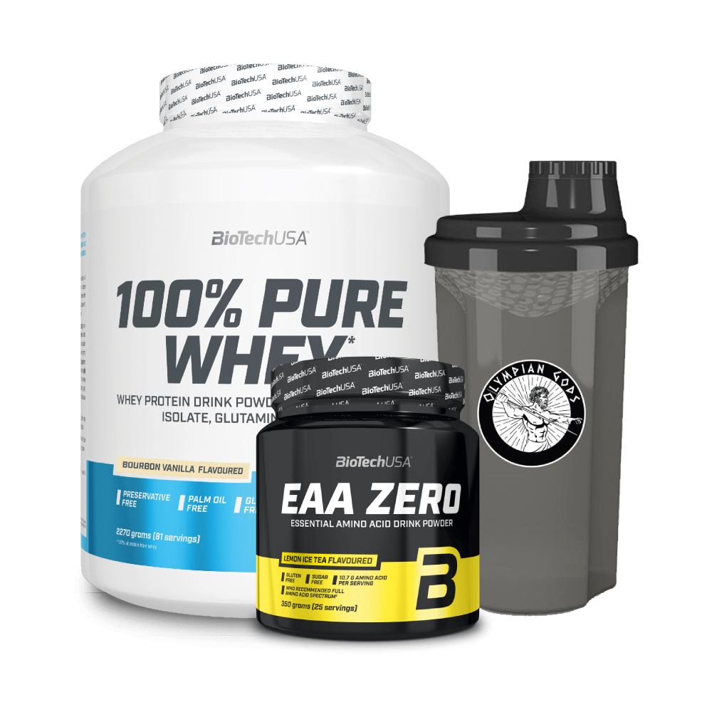 100% Pure Whey 2270g + EAA Zero 350g (BiotechUSA) + Shaker 700ml (Olympian Gods)