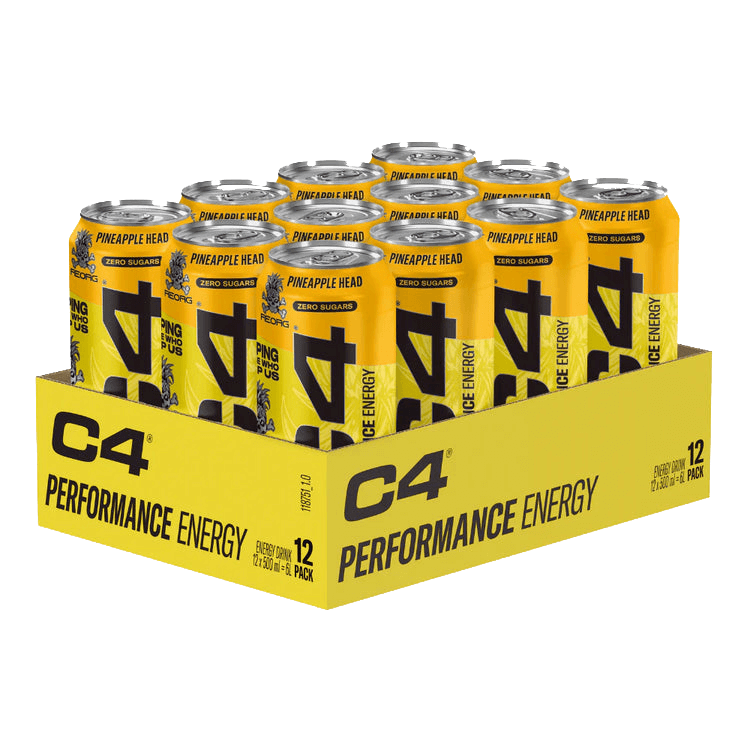 C4 Energy Drink Carbonated 12x500ml (Cellucor) Pineapple Head