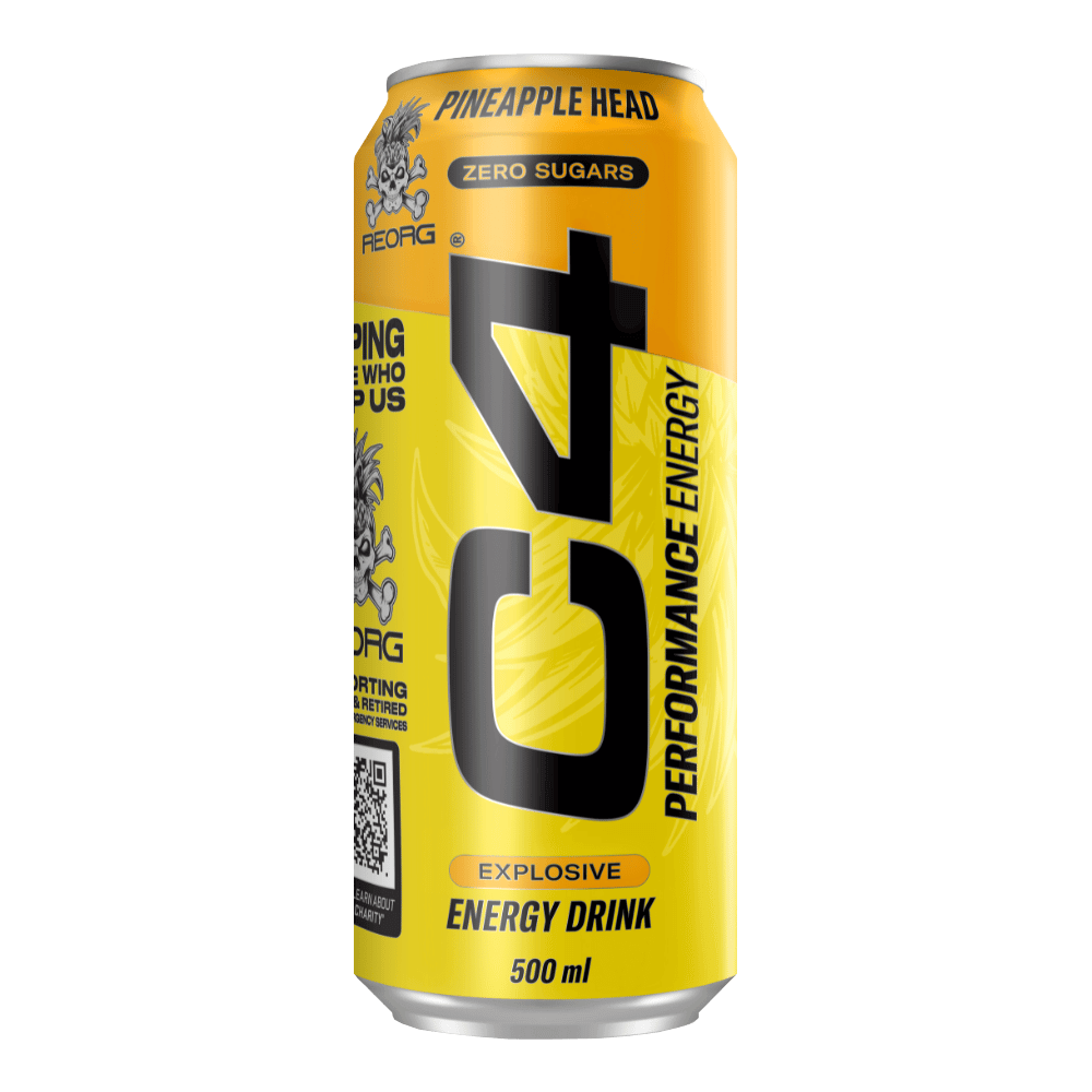 C4 Energy Drink Carbonated 500ml (Cellucor) Pineapple Head