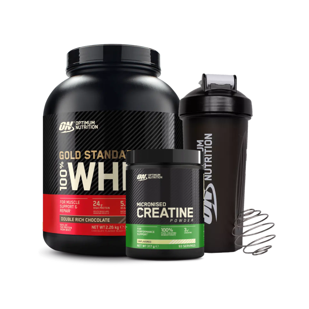 100% Whey Gold Standard 2270g + Creatine Powder 317g + ON Shaker 600ml Plus Black Smartshake™ (Optimum Nutrition)