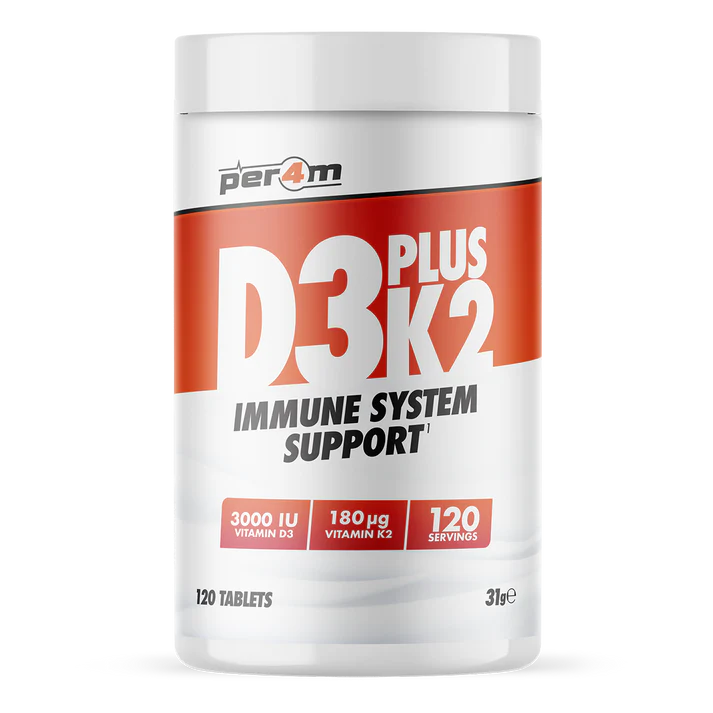Vitamin D3 Plus K2 120tabs (PER4M Nutrition)