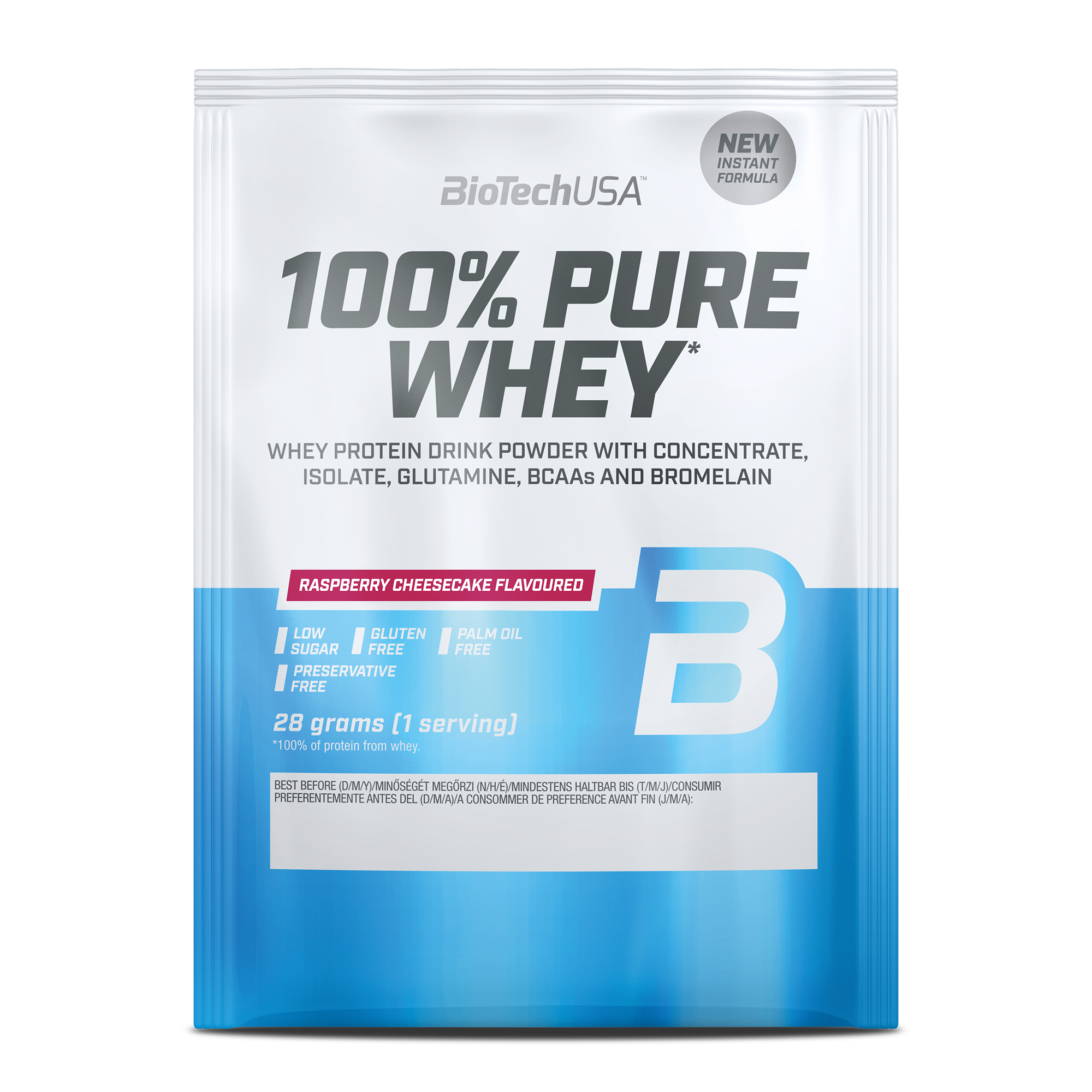 100% Pure Whey 28g (BiotechUSA) Raspberry Cheesecake