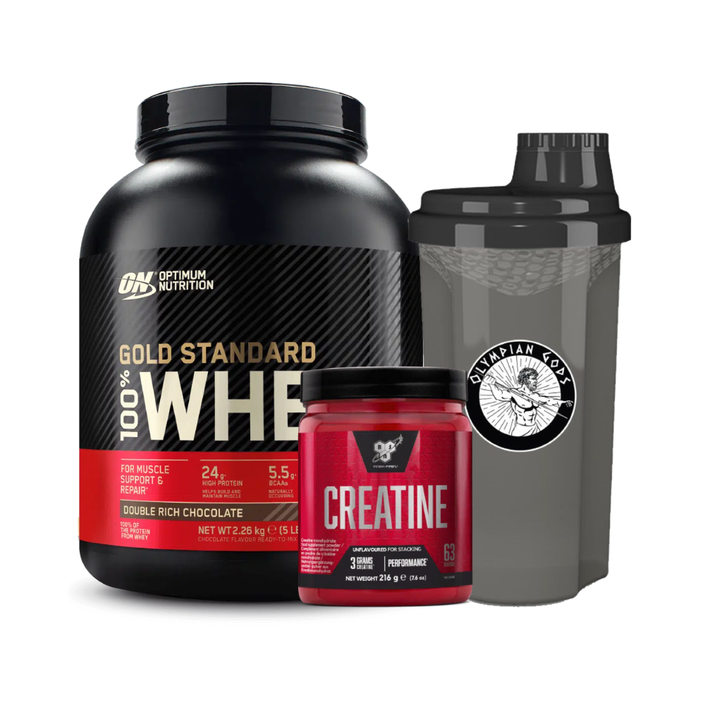 100% Whey Gold Standard 2270g + DNA Creatine 216g (BSN) + Shaker 700ml (Olympian Gods)