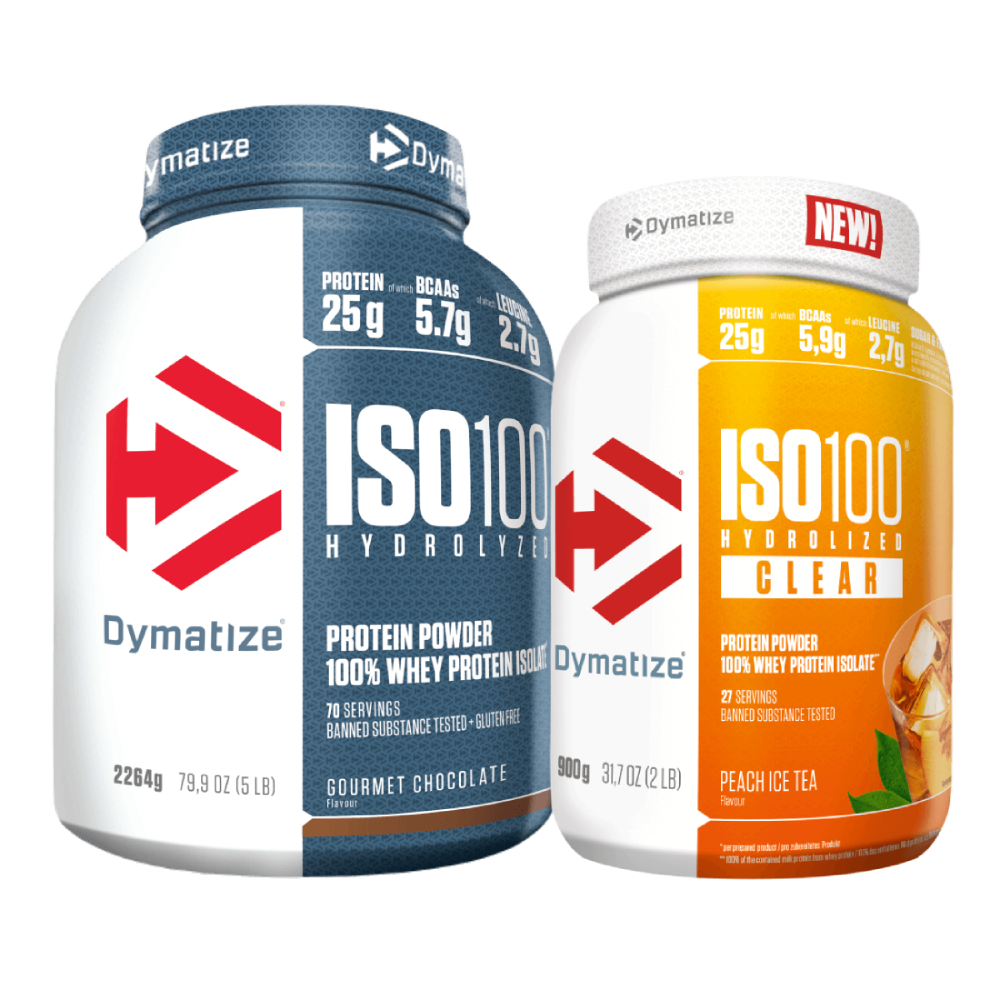 Iso 100 Hydrolyzed 2264g + Iso 100 Hydrolyzed Clear 900g (Dymatize)