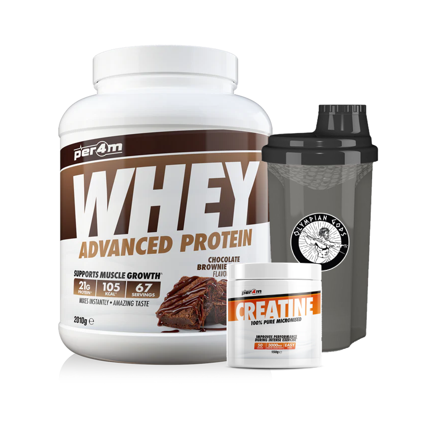 Advanced Whey Protein 2010g + Micronised Creatine Monohydrate 150g (Per4m Nutrition) + Shaker 700ml (Olympian Gods)