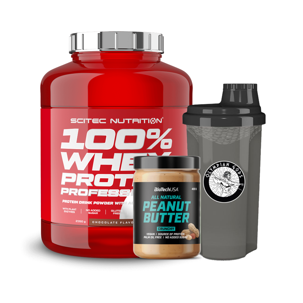 100% Whey Protein Professional 2350g (Scitec Nutrition) + Peanut Butter 400g (BiotechUSA) + Shaker 700ml (Olympian Gods)