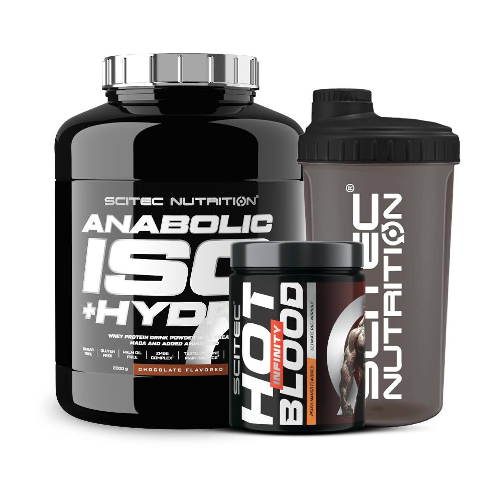 Anabolic Iso+Hydro 2000g + Hot Blood Infinity 350g + Shaker 700ml (Scitec Nutrition)