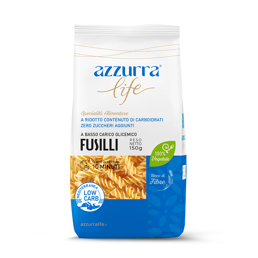 Φουζίλι με χαμηλό γλυκαιμικό δείκτη και με χαμηλούς υδατάθρακες 150g (Azzura Life)