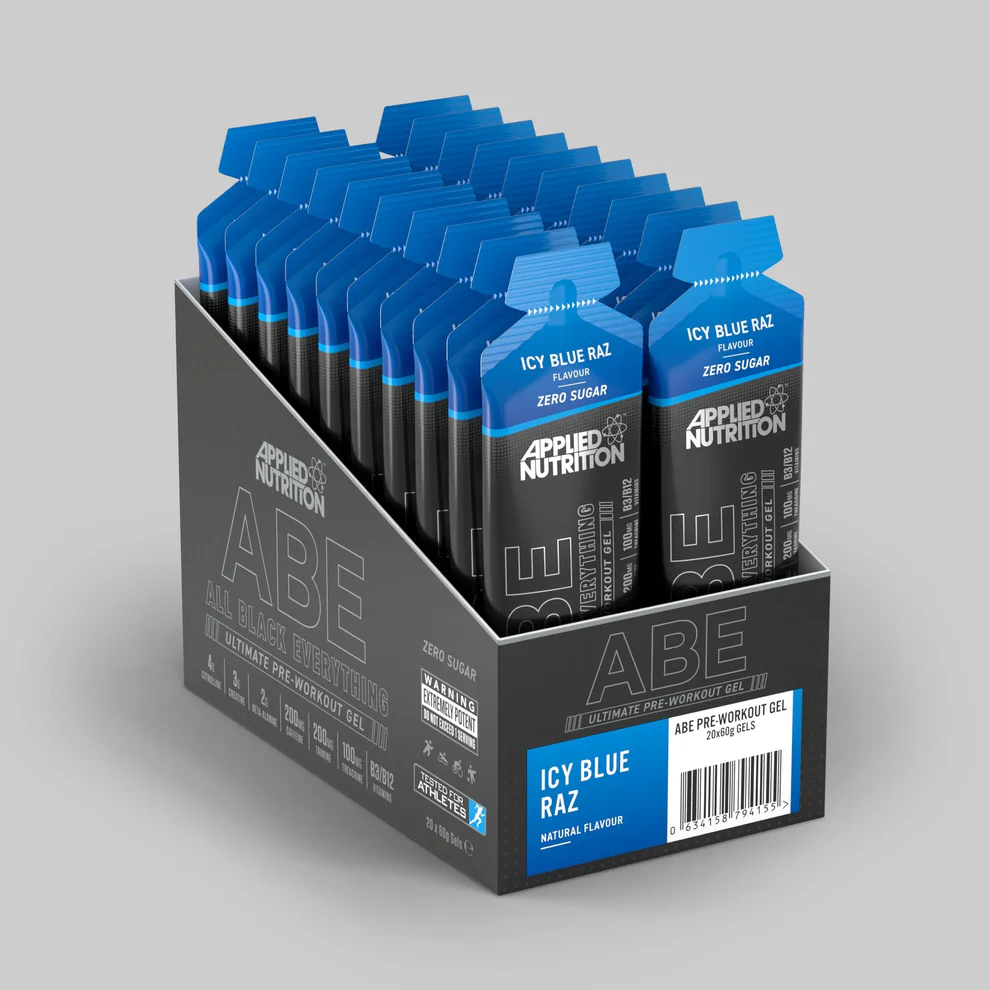 ABE Ultimate Pre Workout Gel 20x60ml (Applied Nutrition) Icy Blue Raz